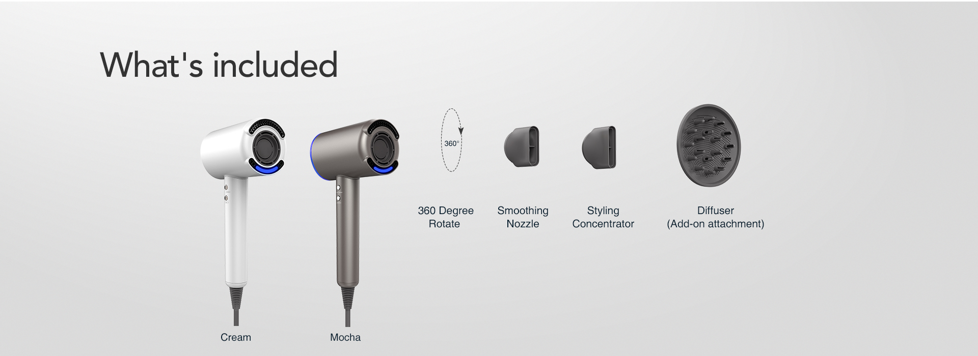 forslag diagram hegn Tineco MODA ONE S The First Smart Hair Dryer