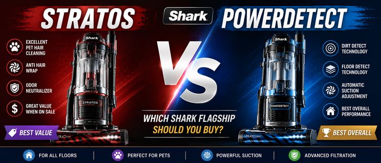 Shark Stratos vs PowerDetect: Which Shark Flagship Vacuum Should You Buy?